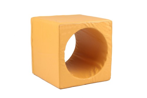 Kostka z dziurką 50x50x50cm żółta